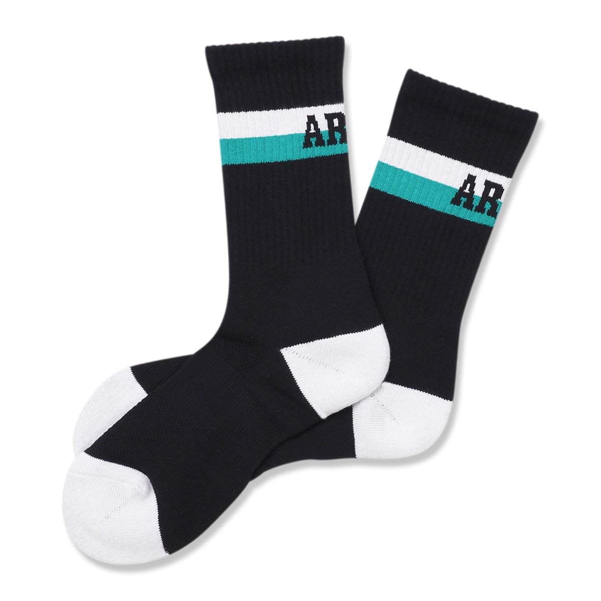 bi-color crew mid. socks【black/white】 - Arch ☆ アーチ