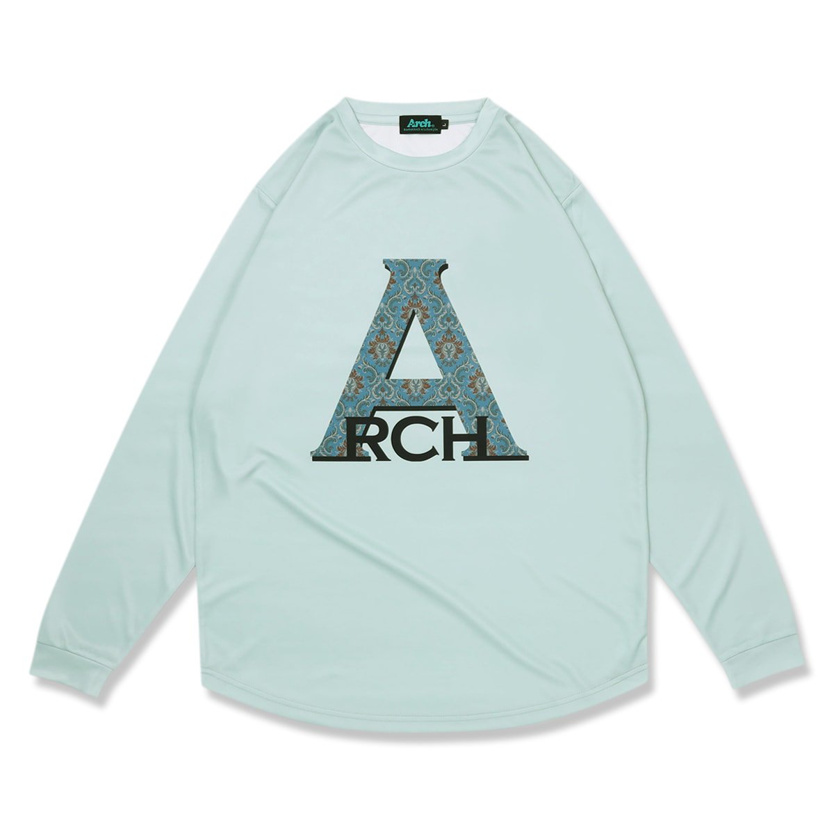 damask lettered L/S tee [DRY]【sky gray】 - Arch ☆ アーチ