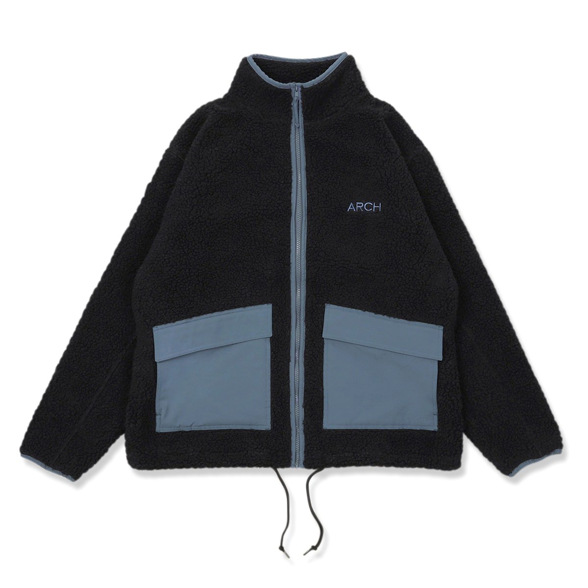 damask boa fleece jacket【black】