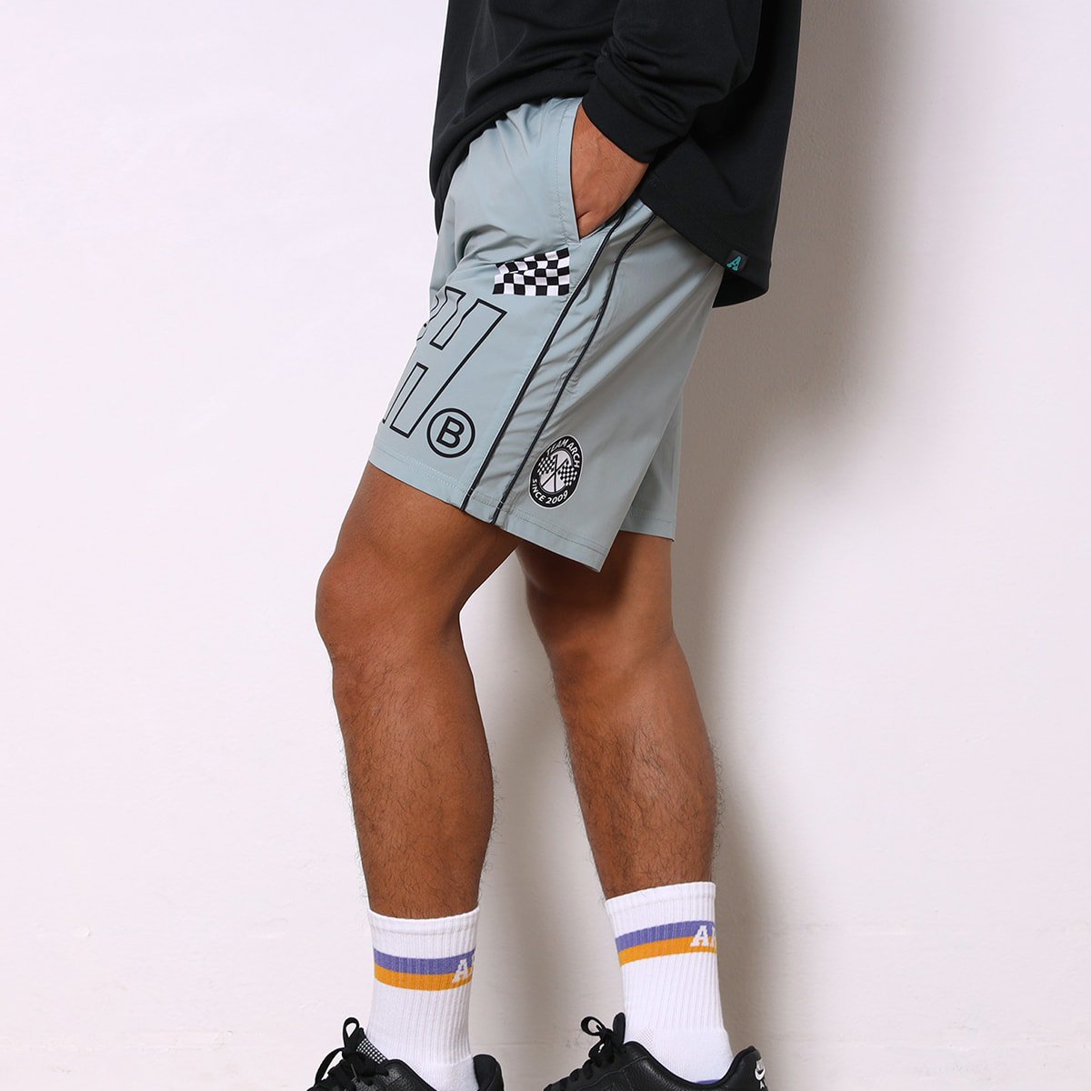 racing B shorts【gray】 - Arch ☆ アーチ [バスケットボール＆ライフスタイルウェア  Basketball&Lifestyle wear]