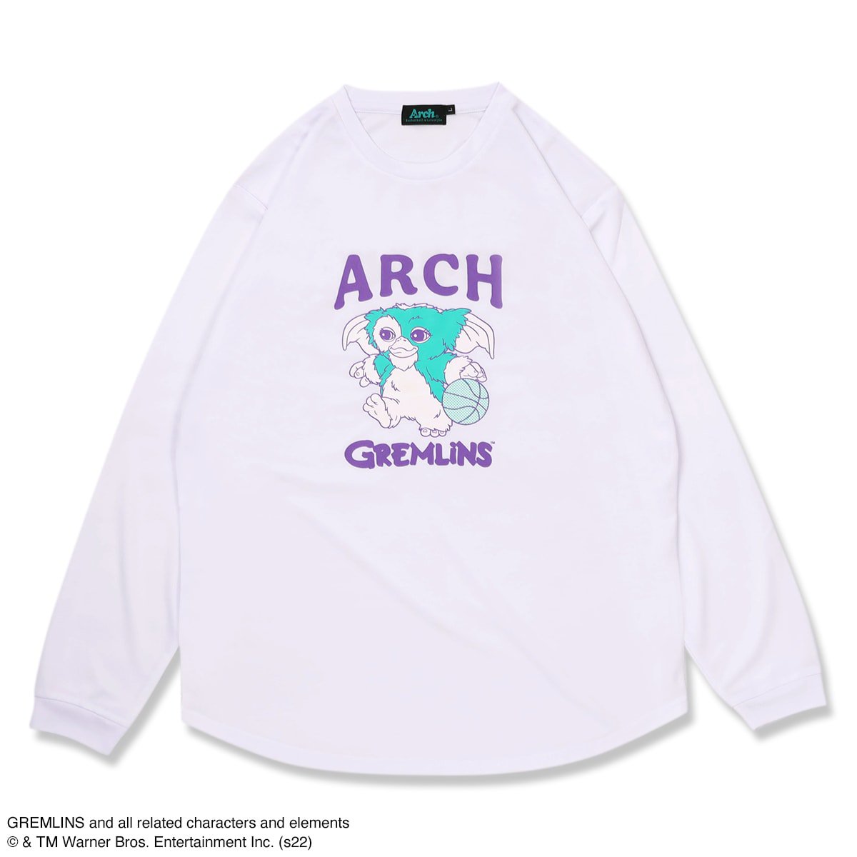 GREMLINS | Arch naughty L/S tee [DRY]【white】