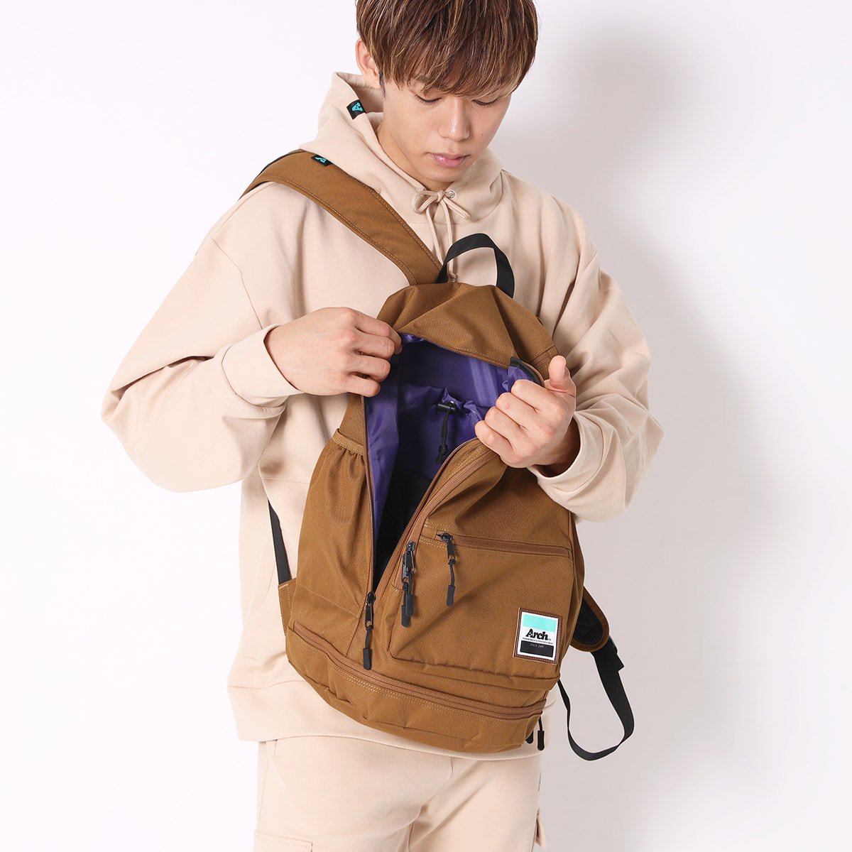 workout backpack 2.0【oak brown/purple】 - Arch ☆ アーチ [バスケットボール＆ライフスタイルウェア  Basketball&Lifestyle wear]