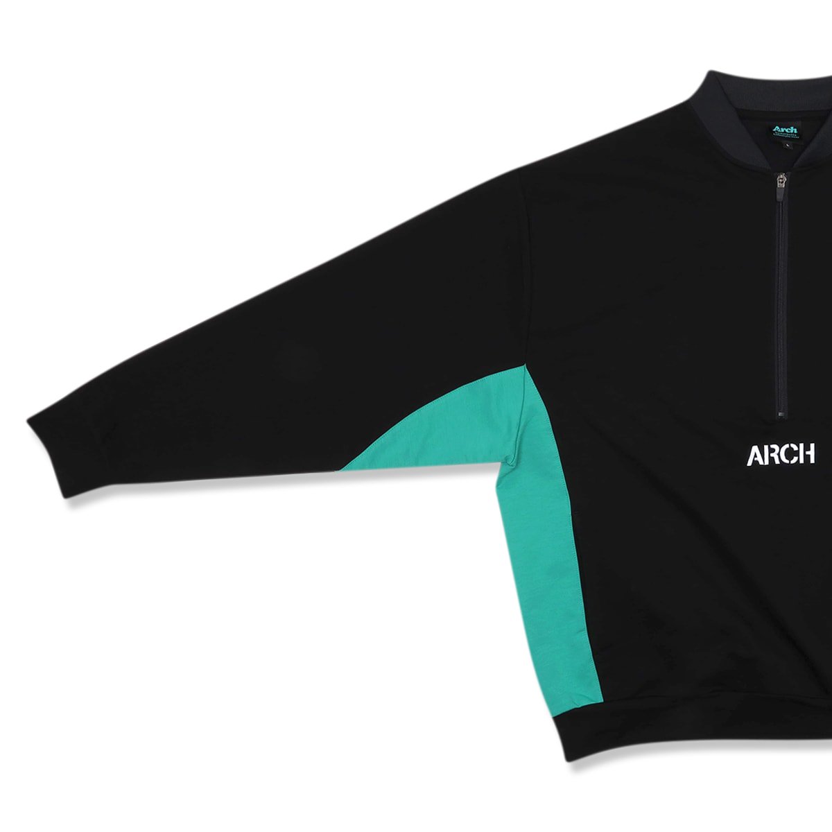 half zipped two-tone sweat shirt【black】 - Arch ☆ アーチ