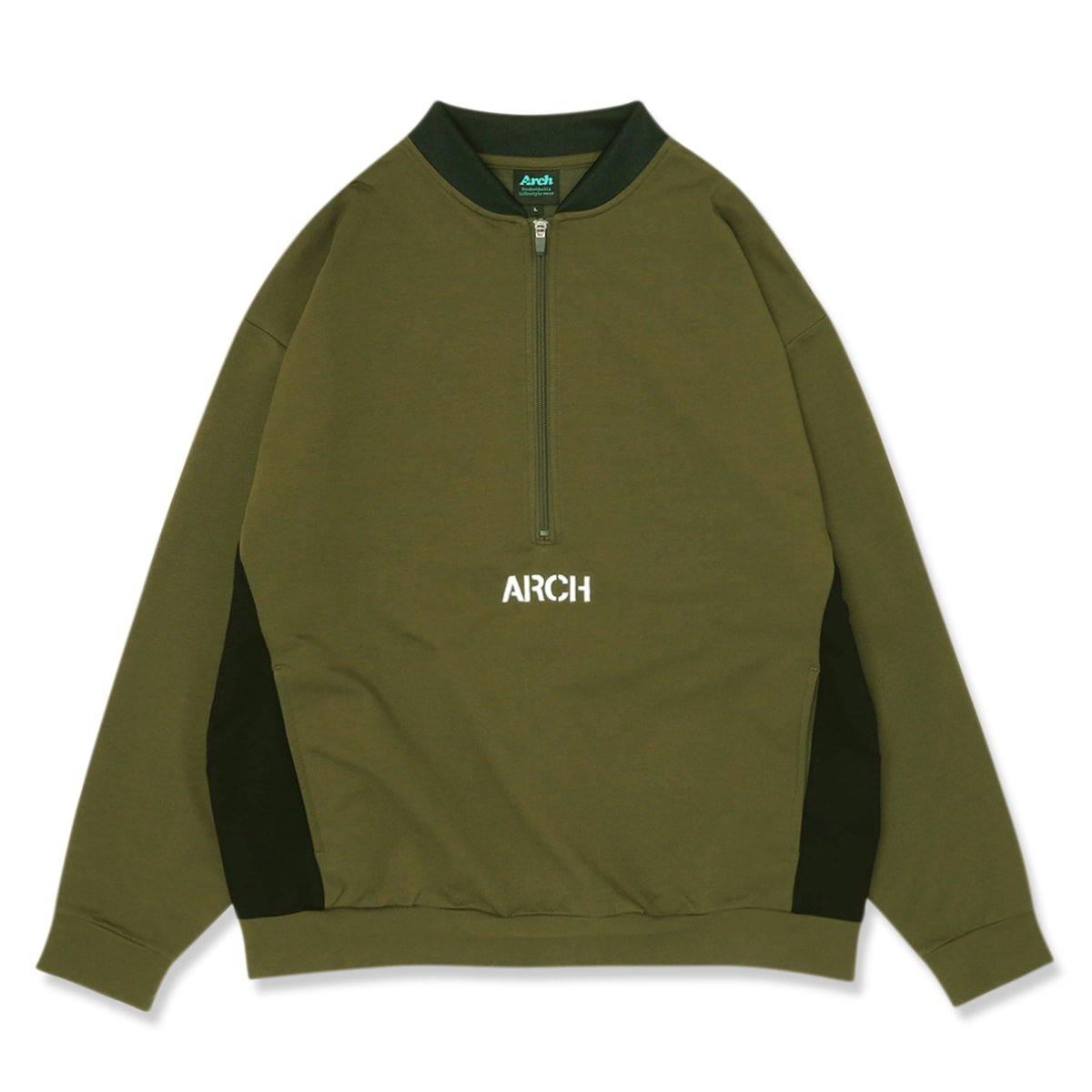 Arch（アーチ）スウェットシャツ half zipped two-tone sweat shirt