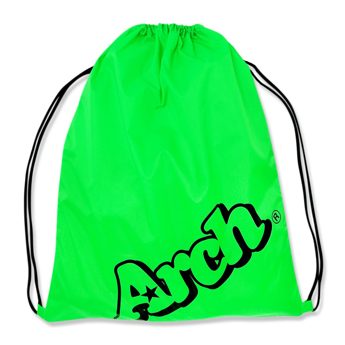 sloping logo gym sack【neon green/black】