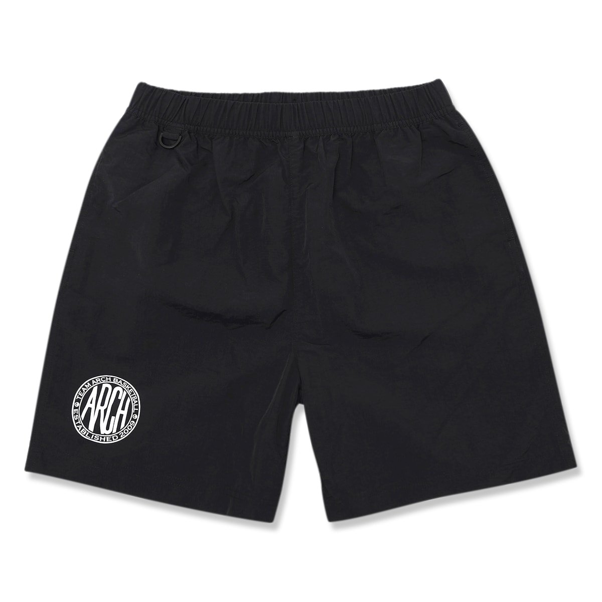 team arch circle nylon shorts【black】