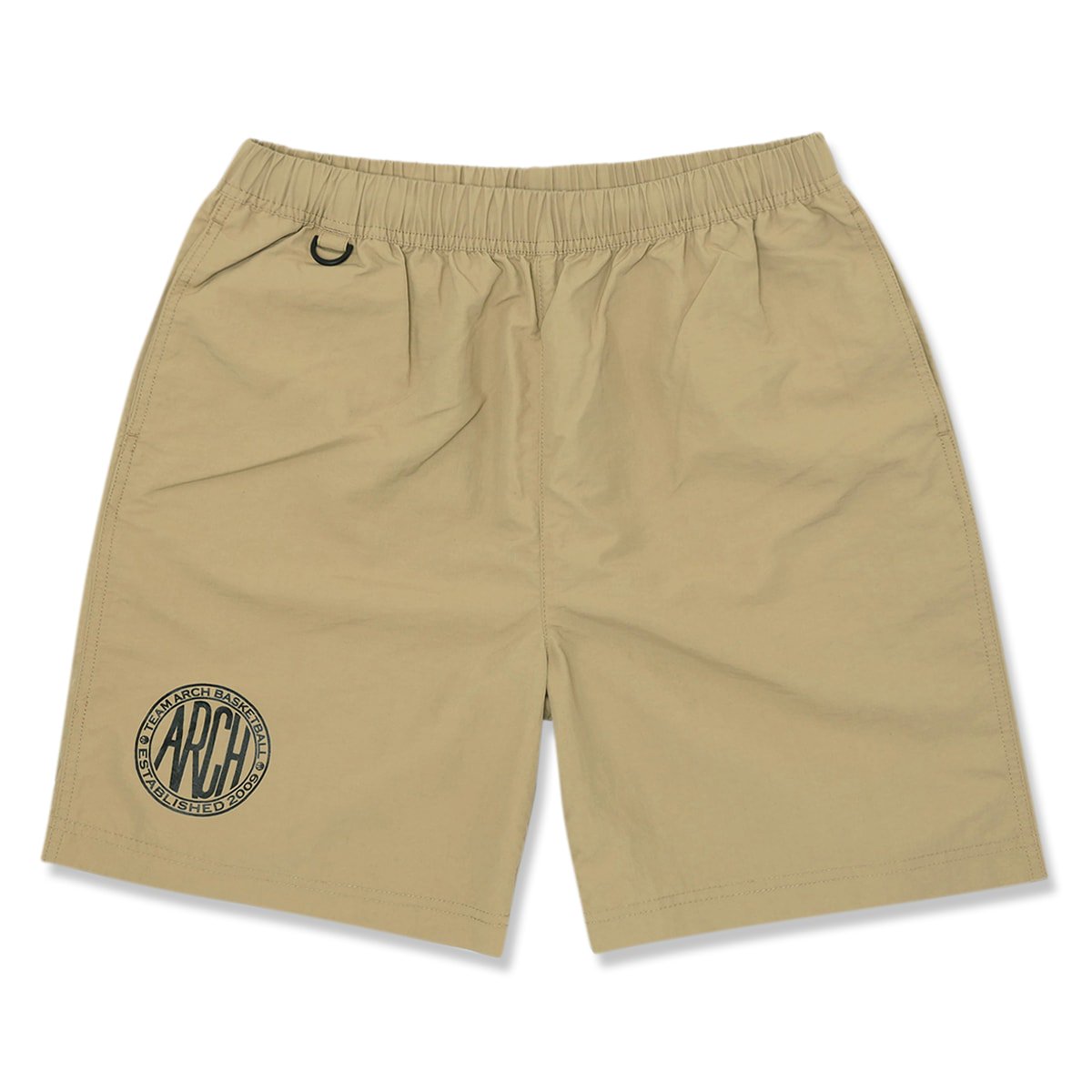 team arch circle nylon shorts【sand beige】