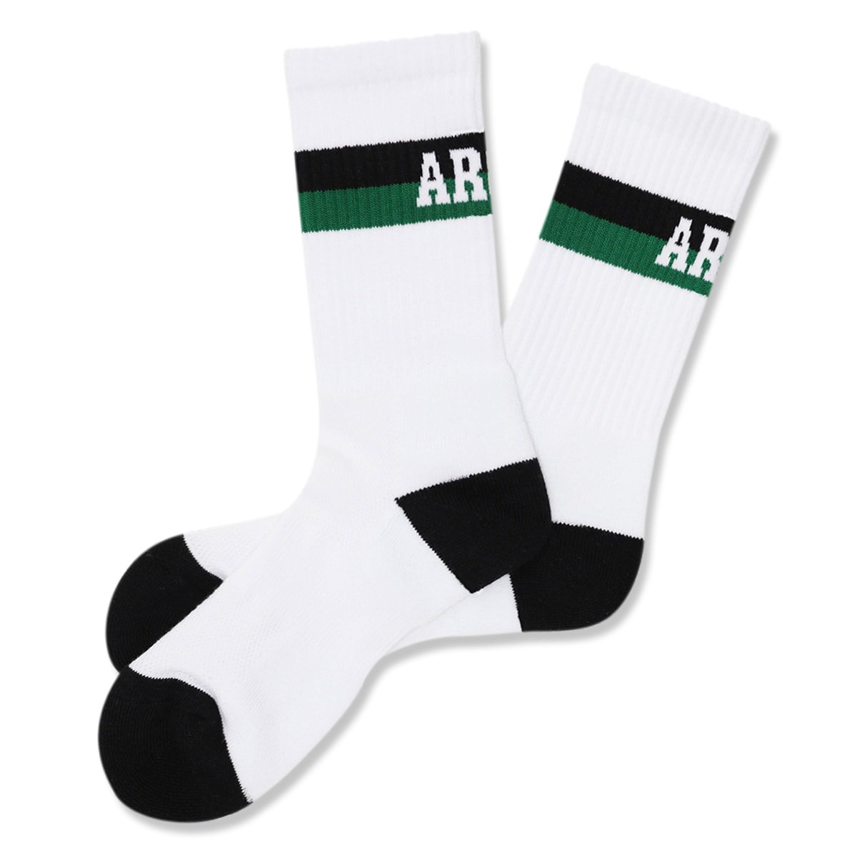 bi-color crew mid. socks【white/green】 - Arch ☆ アーチ 