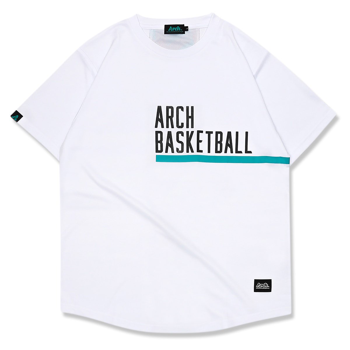 triangle overlay tee [DRY]【white/turquoise】 - Arch