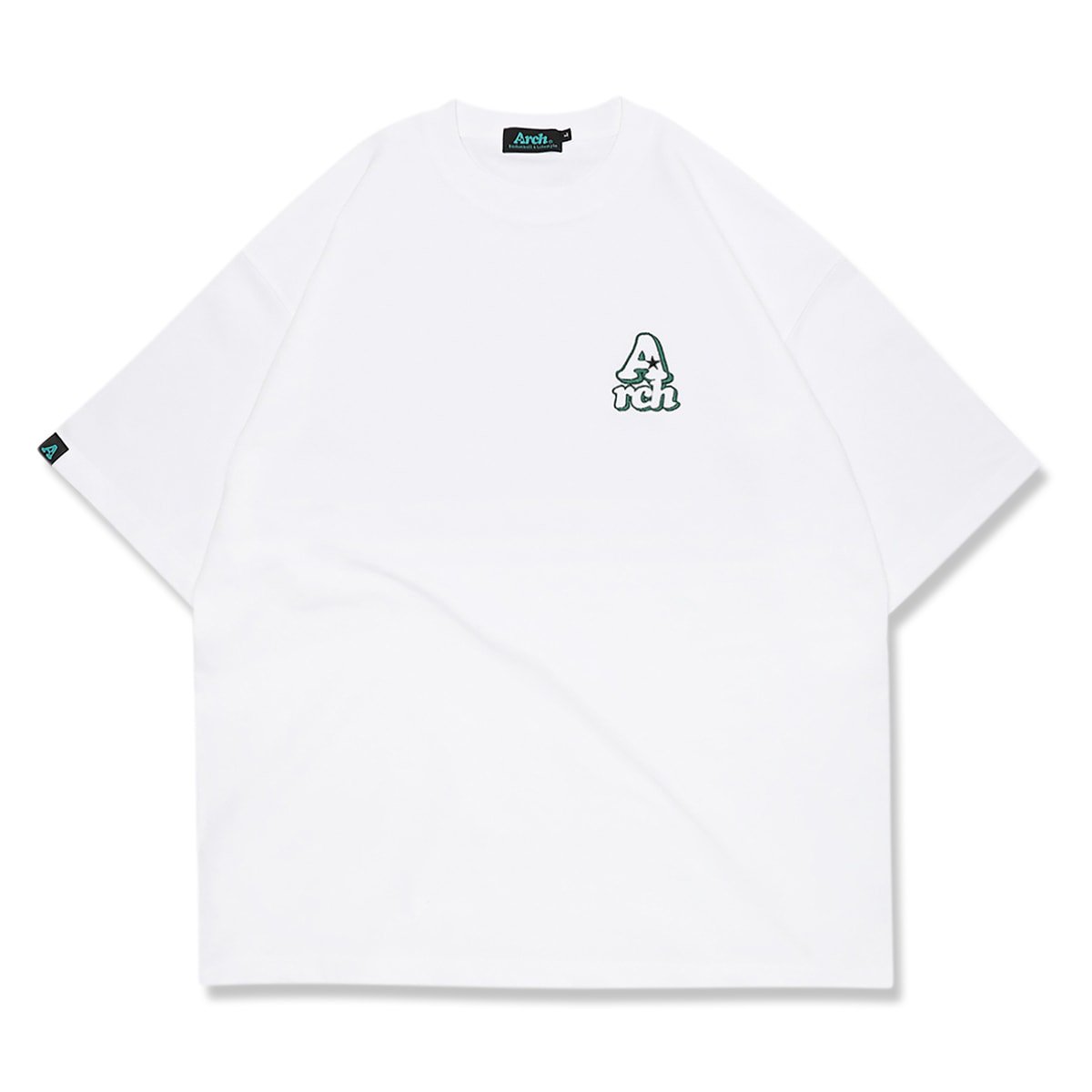 playful logo embroidered wide tee【white】 - Arch ☆ アーチ