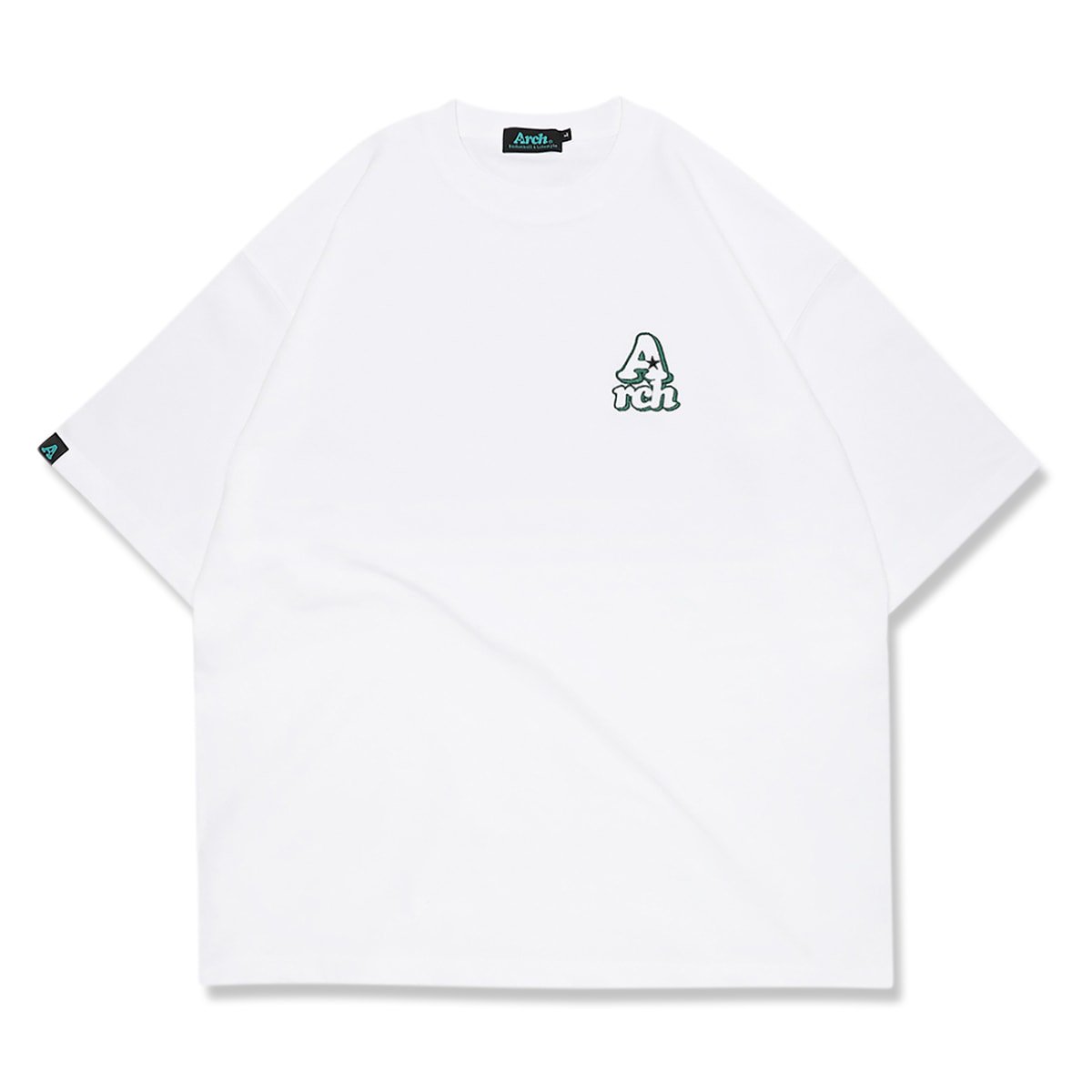 playful logo embroidered wide teewhite