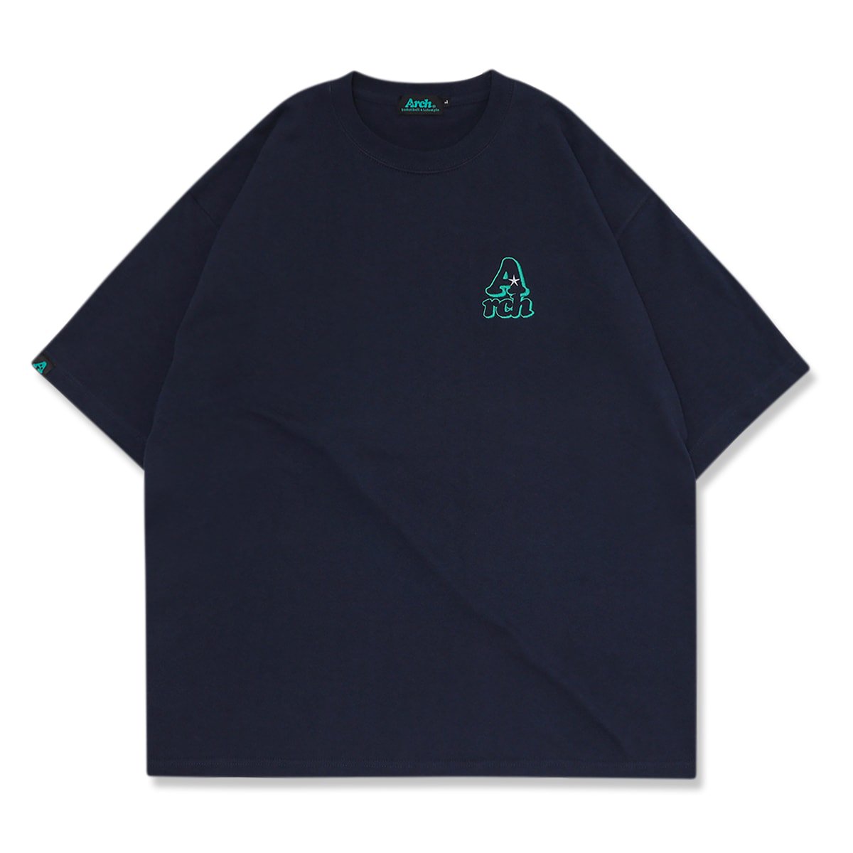 playful logo embroidered wide tee【navy】 - Arch ☆ アーチ