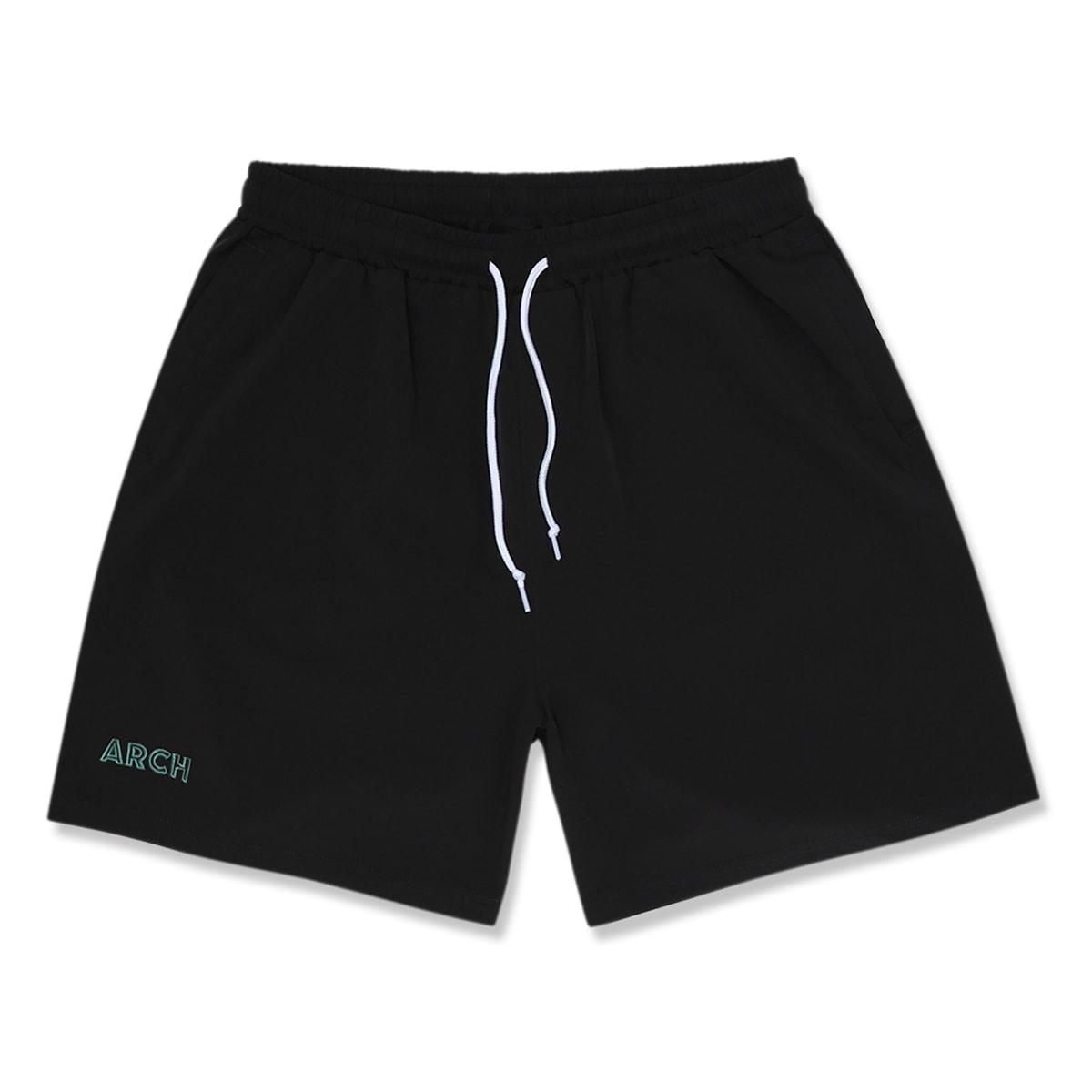 stretch nylon short pants【black/teal】 - Arch ☆ アーチ 