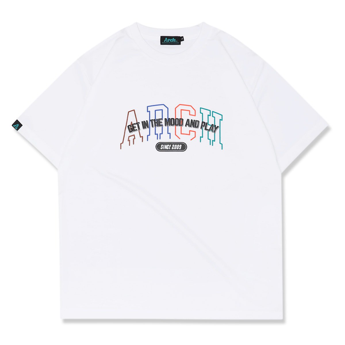 college out line logo tee [DRY]【white】 - Arch ☆ アーチ