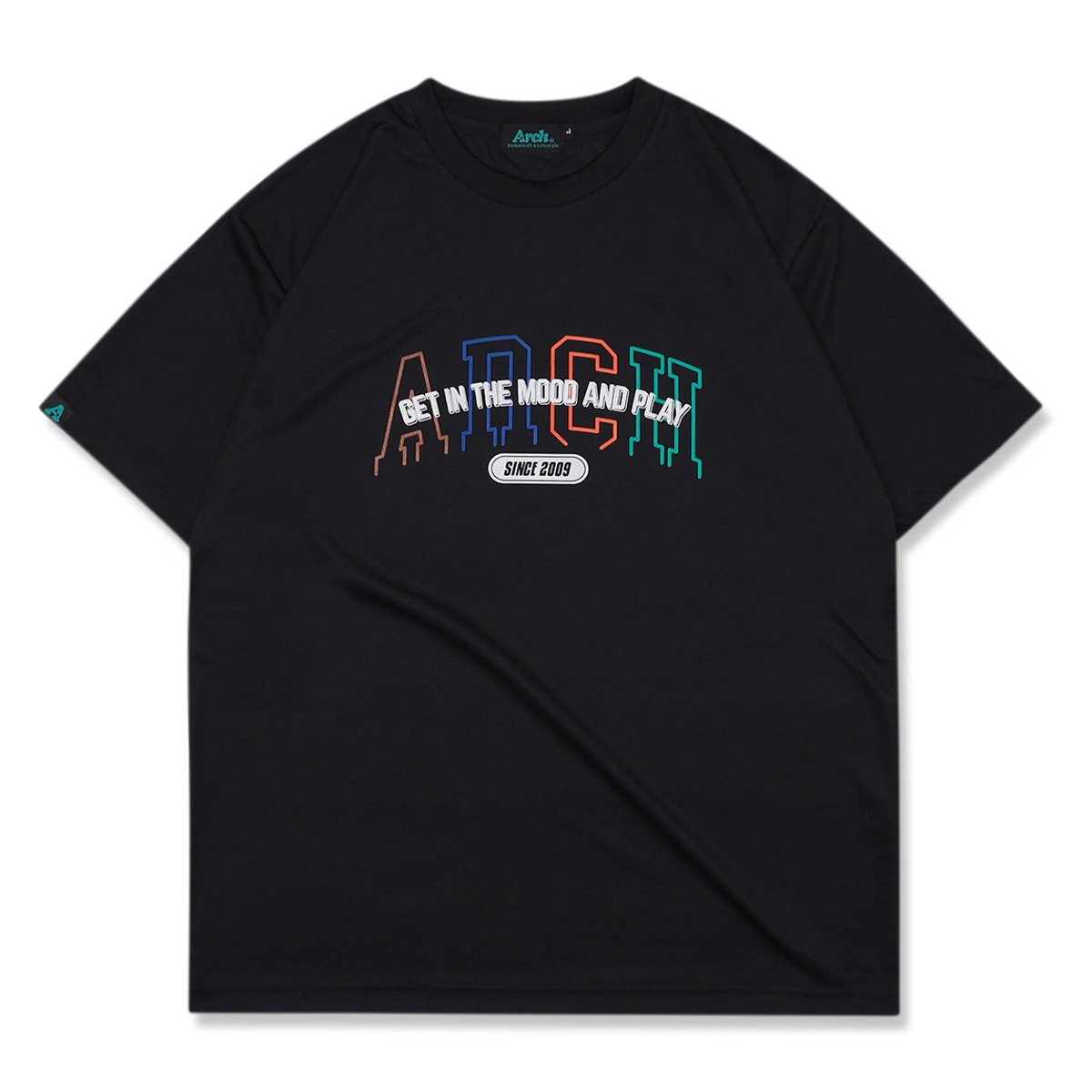 college out line logo tee [DRY]black