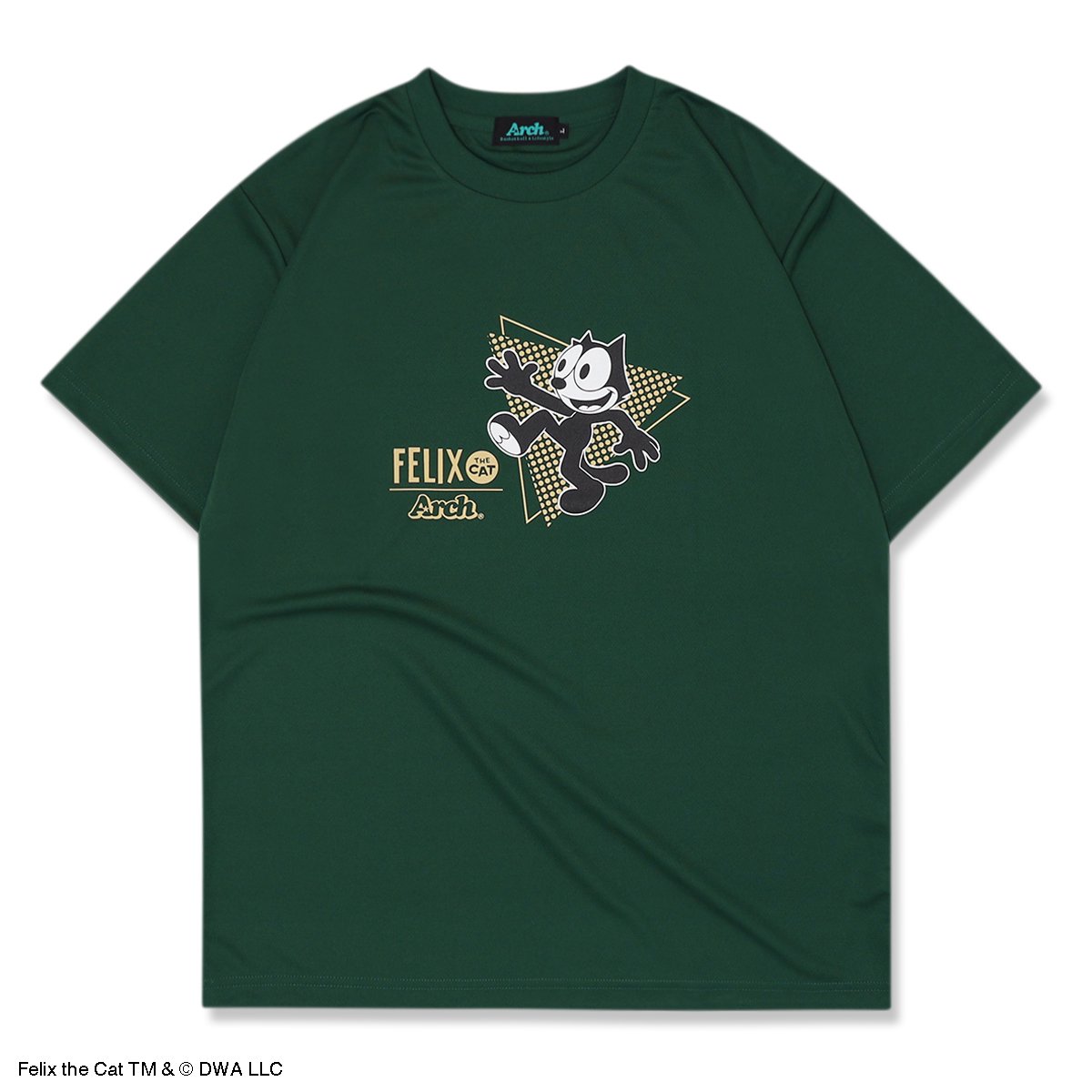 FELIX THE CAT | Arch bring happiness tee [DRY]【dark green】 - Arch ☆ アーチ  [バスケットボール＆ライフスタイルウェア Basketball&Lifestyle wear]