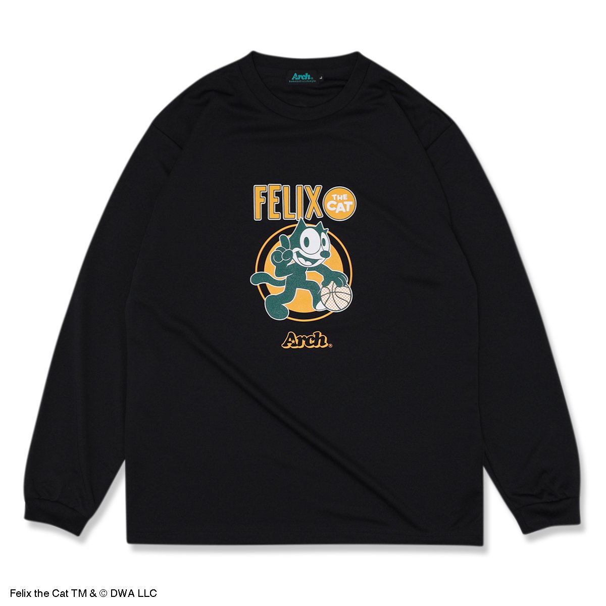 FELIX THE CAT | Arch playmaker L/S tee [DRY]【black】