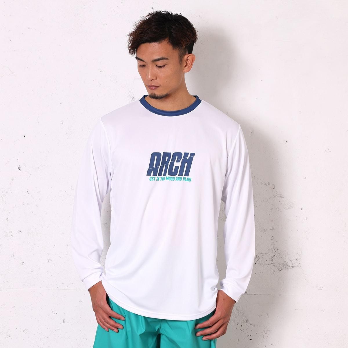 split logo L/S tee [DRY]【white】 - Arch ☆ アーチ