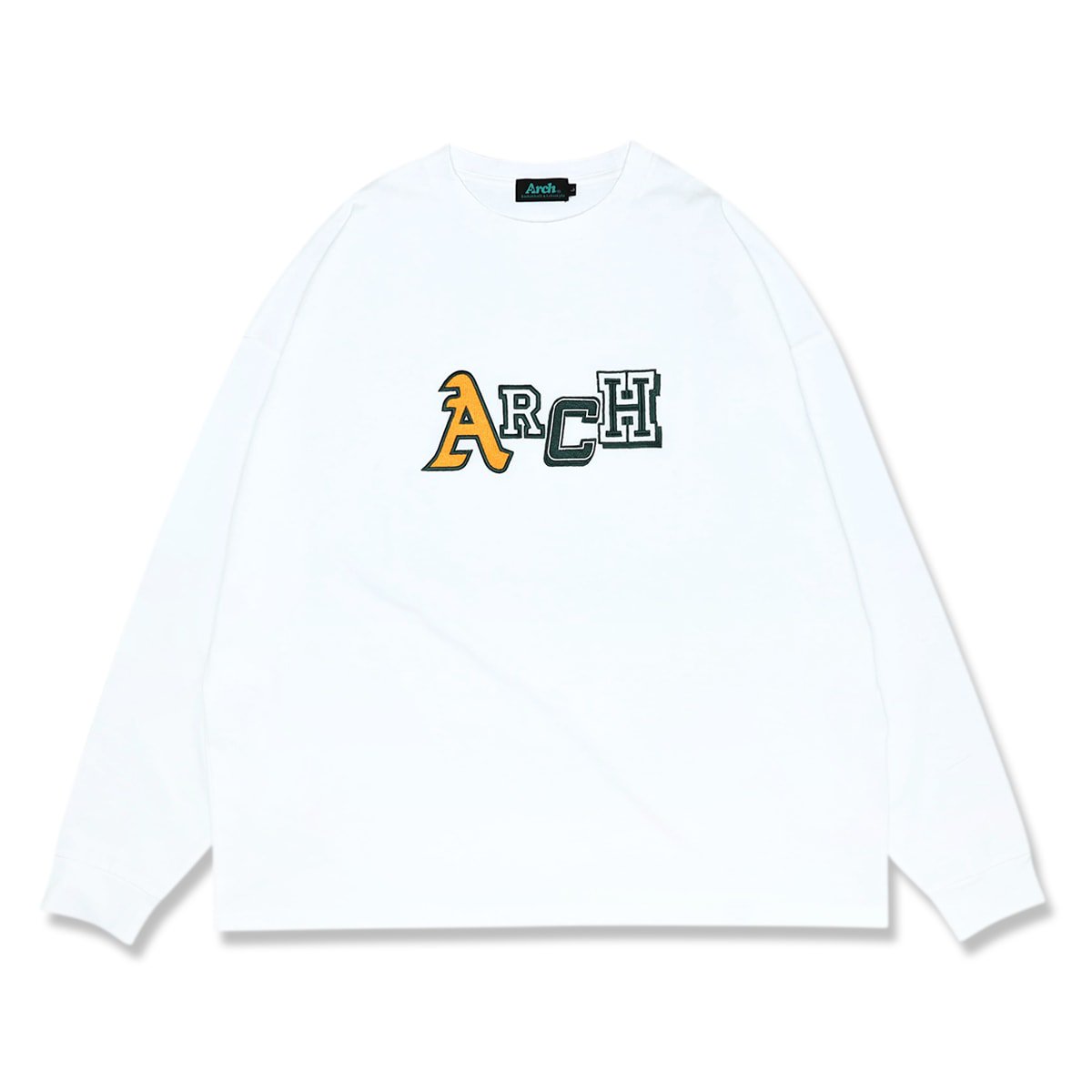 multi fonts embroidered wide L/S tee【black】 - Arch ☆ アーチ