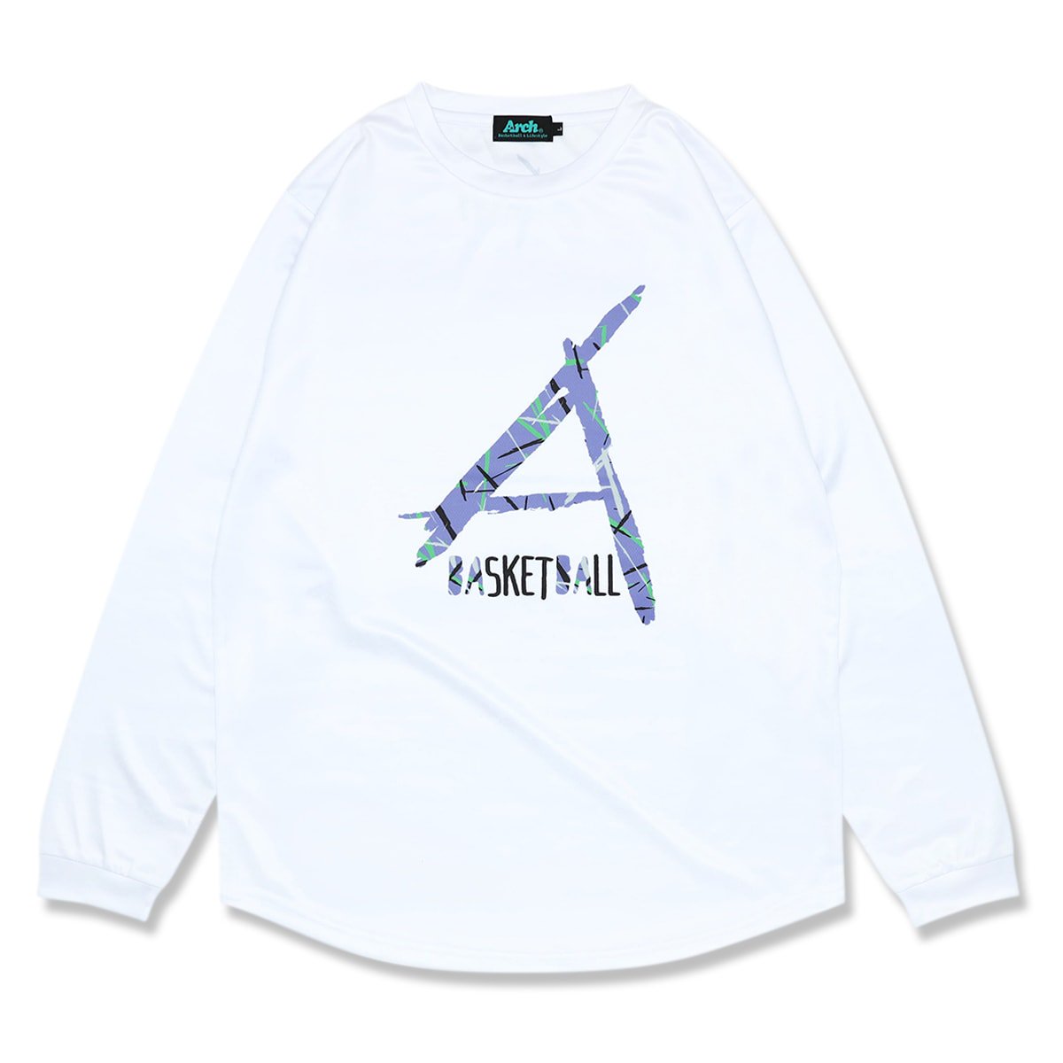 scratched L/S tee [DRY]white