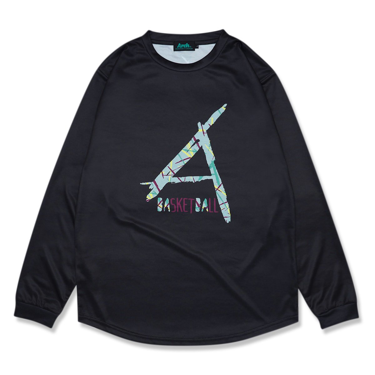 scratched L/S tee [DRY]【black】 - Arch ☆ アーチ [バスケットボール＆ライフスタイルウェア  Basketball&Lifestyle wear]