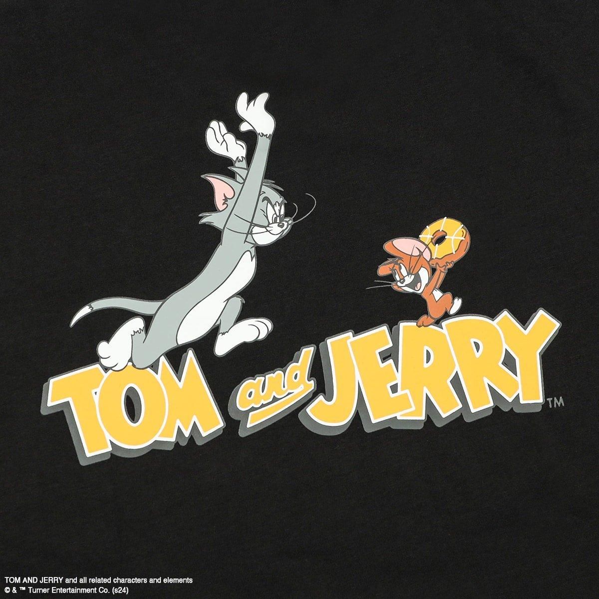 TOM and JERRY | Arch cat & mouse game pocket tee【black