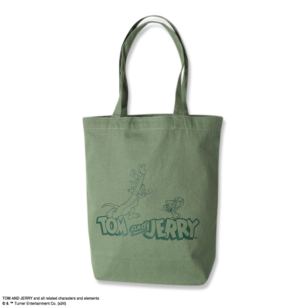 TOM and JERRY | Arch cat & mouse game tote bagmoss green