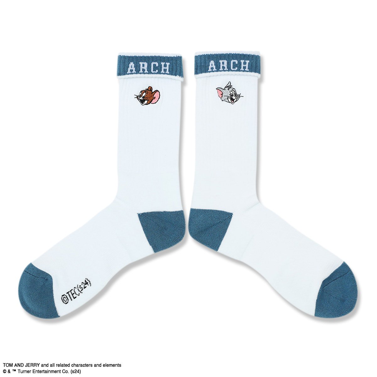 TOM and JERRY | Arch smile crew mid. sockswhite/blue