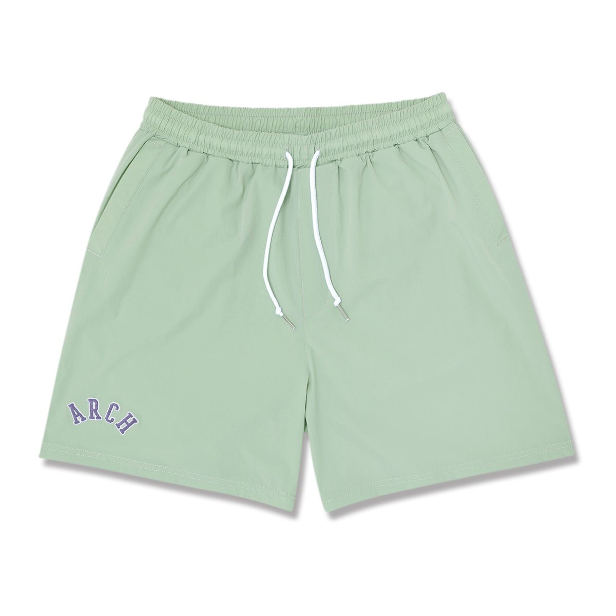 college logo nylon short pantsmilky green