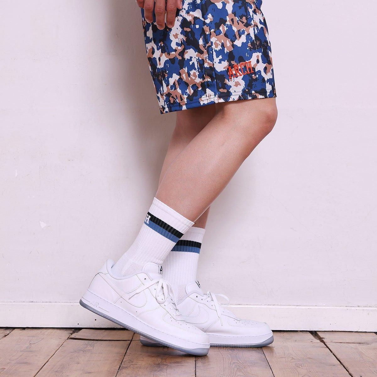 bi-color crew mid. socks【white/blue】 - Arch ☆ アーチ