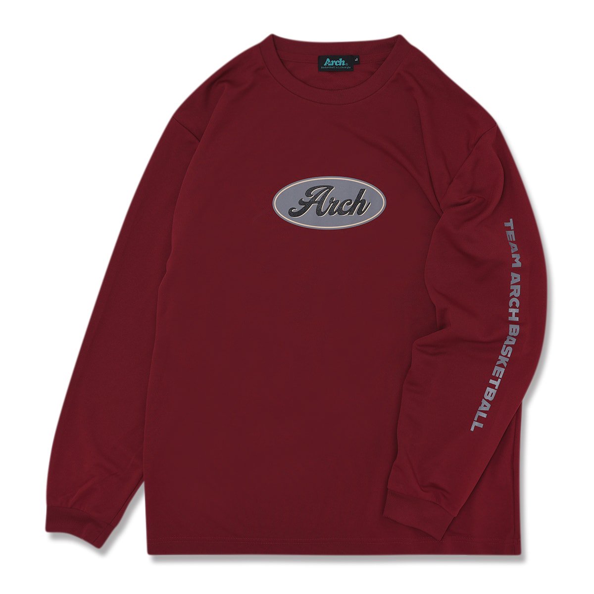 oval logo L/S tee [DRY]【burgundy】 - Arch ☆ アーチ [バスケットボール＆ライフスタイルウェア  Basketball&Lifestyle wear]