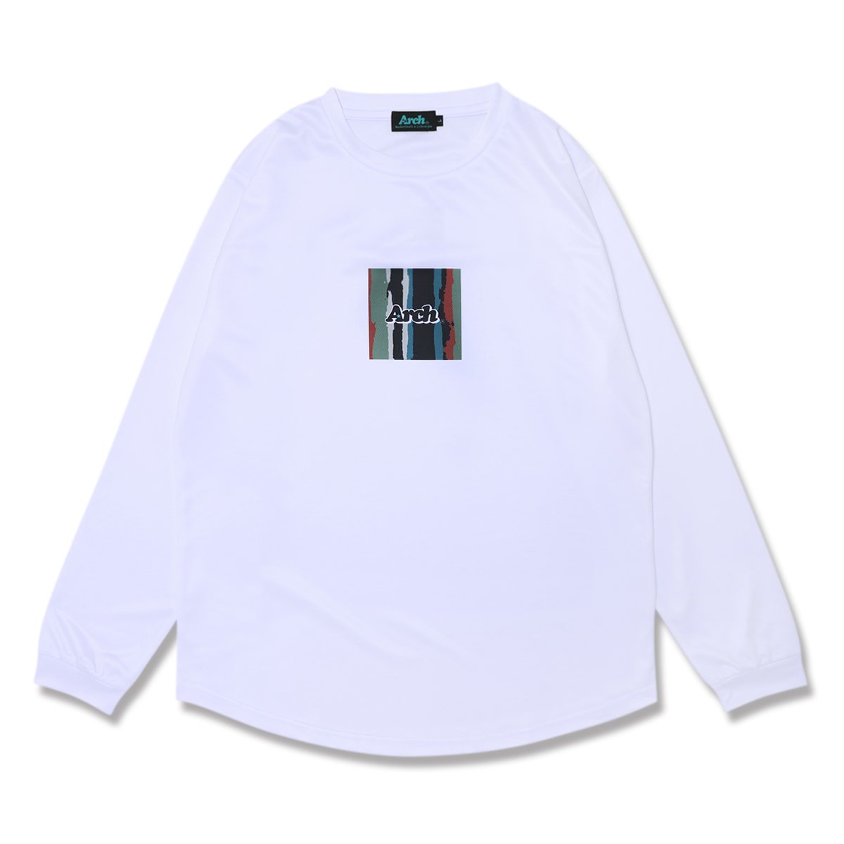 paint stripe L/S tee [DRY]white