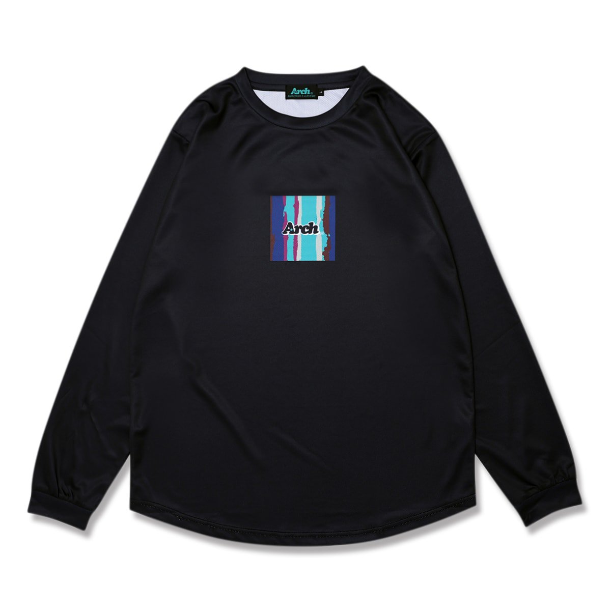 paint stripe L/S tee [DRY]black