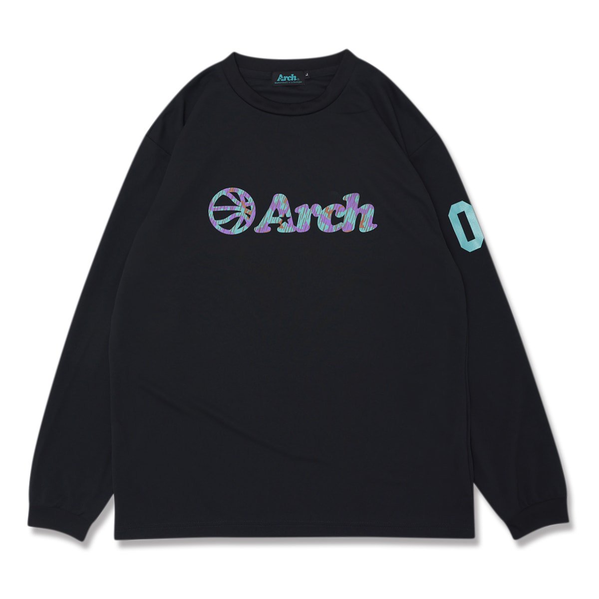 rainy camo ball logo L/S tee [DRY]【black】 - Arch ☆ アーチ [バスケットボール＆ライフスタイルウェア  Basketball&Lifestyle wear]