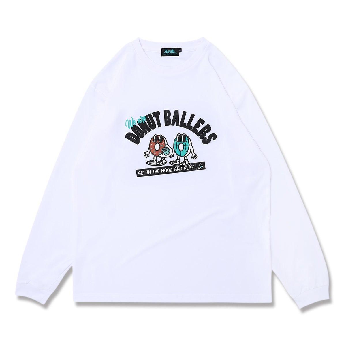 donut ballers L/S tee [DRY]white