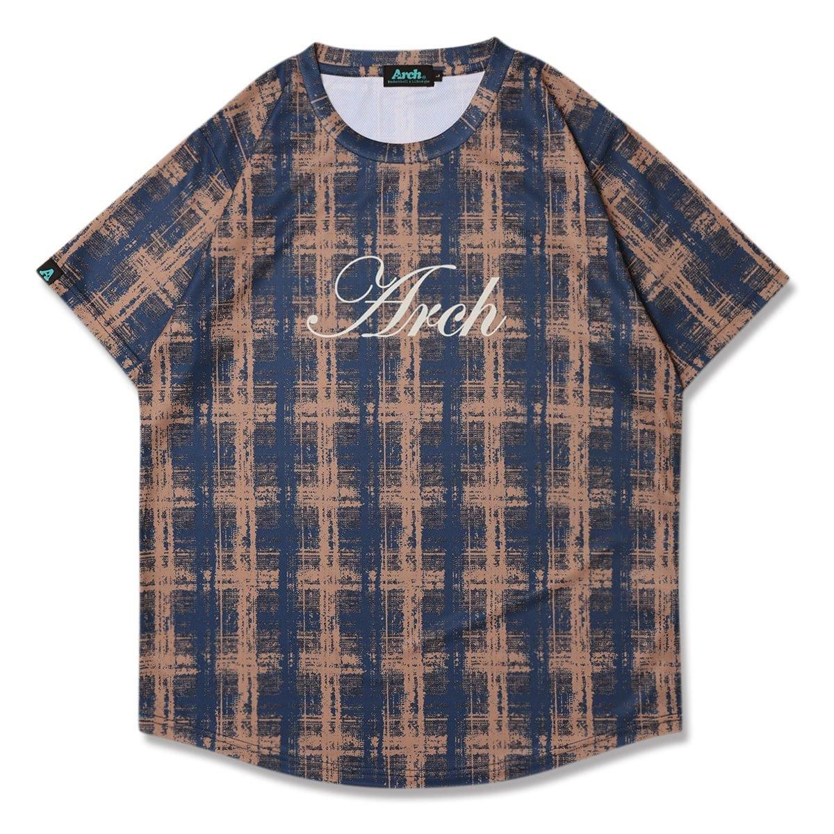 cursive logo plaid tee [DRY]navy/latte