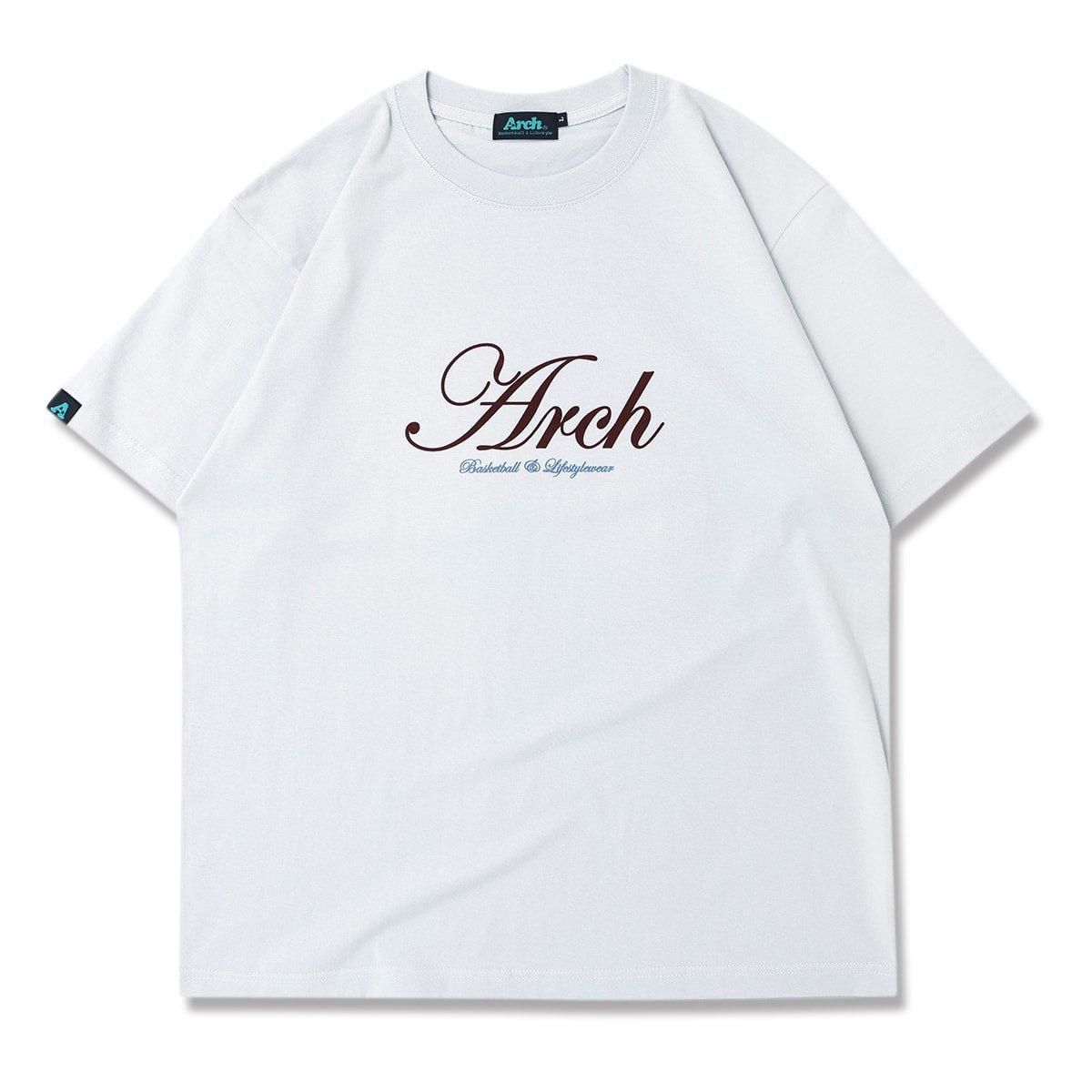 cursive logo flocky teefrost blue