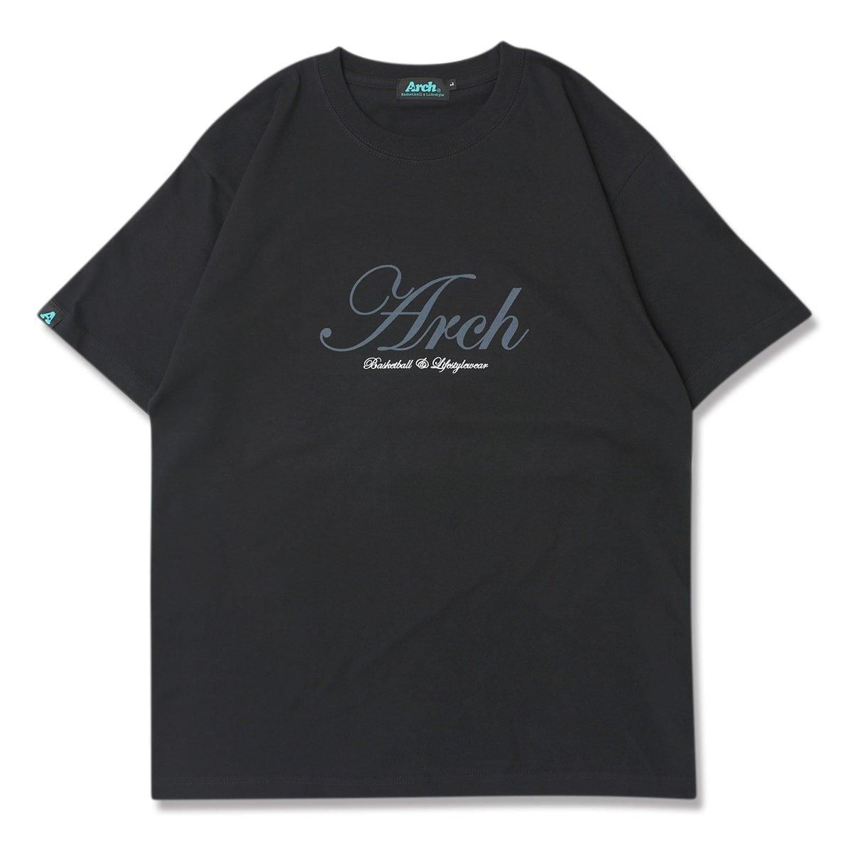 cursive logo flocky teeblack