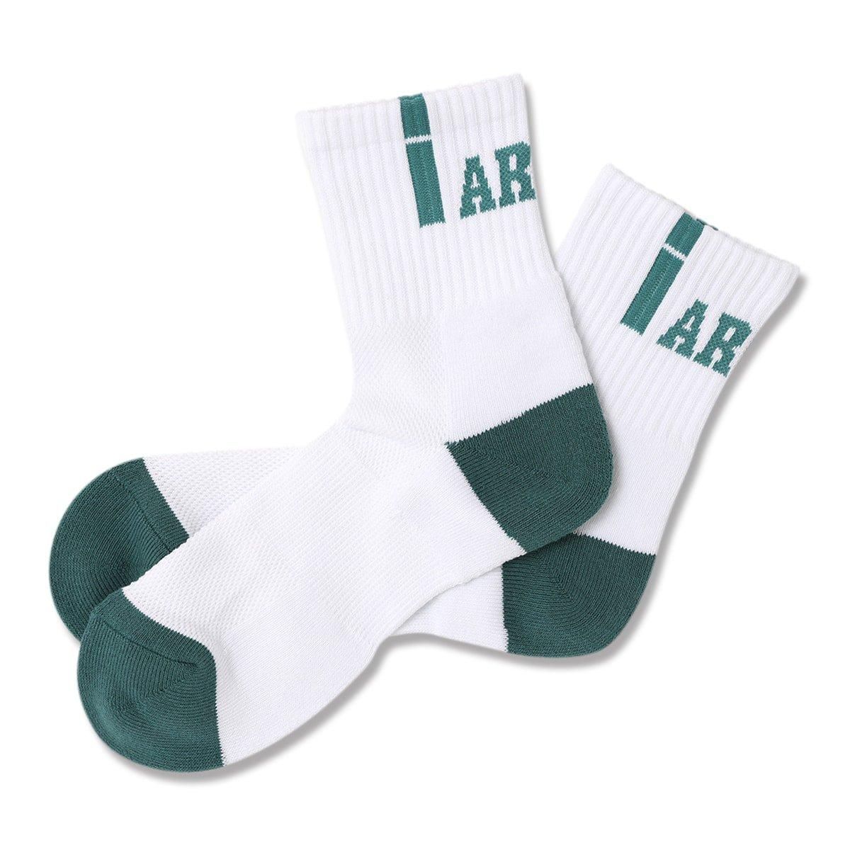 vertical crew sockswhite/teal