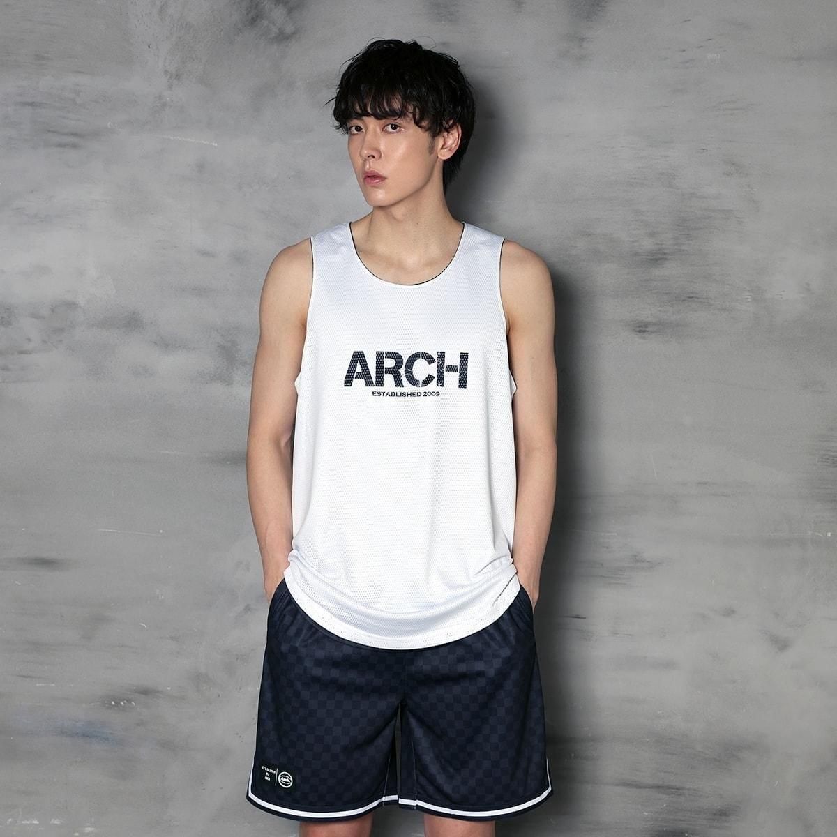 checkered rev. tank [DRY]【black/white】 - Arch ☆ アーチ