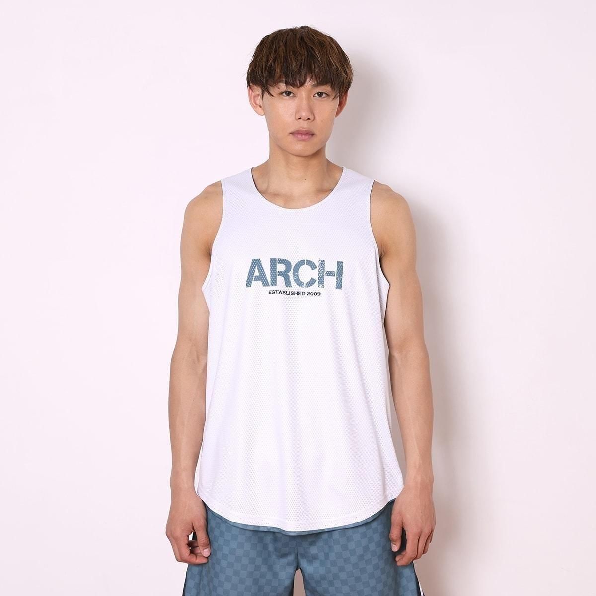 checkered rev. tank [DRY]【stone blue/white】 - Arch