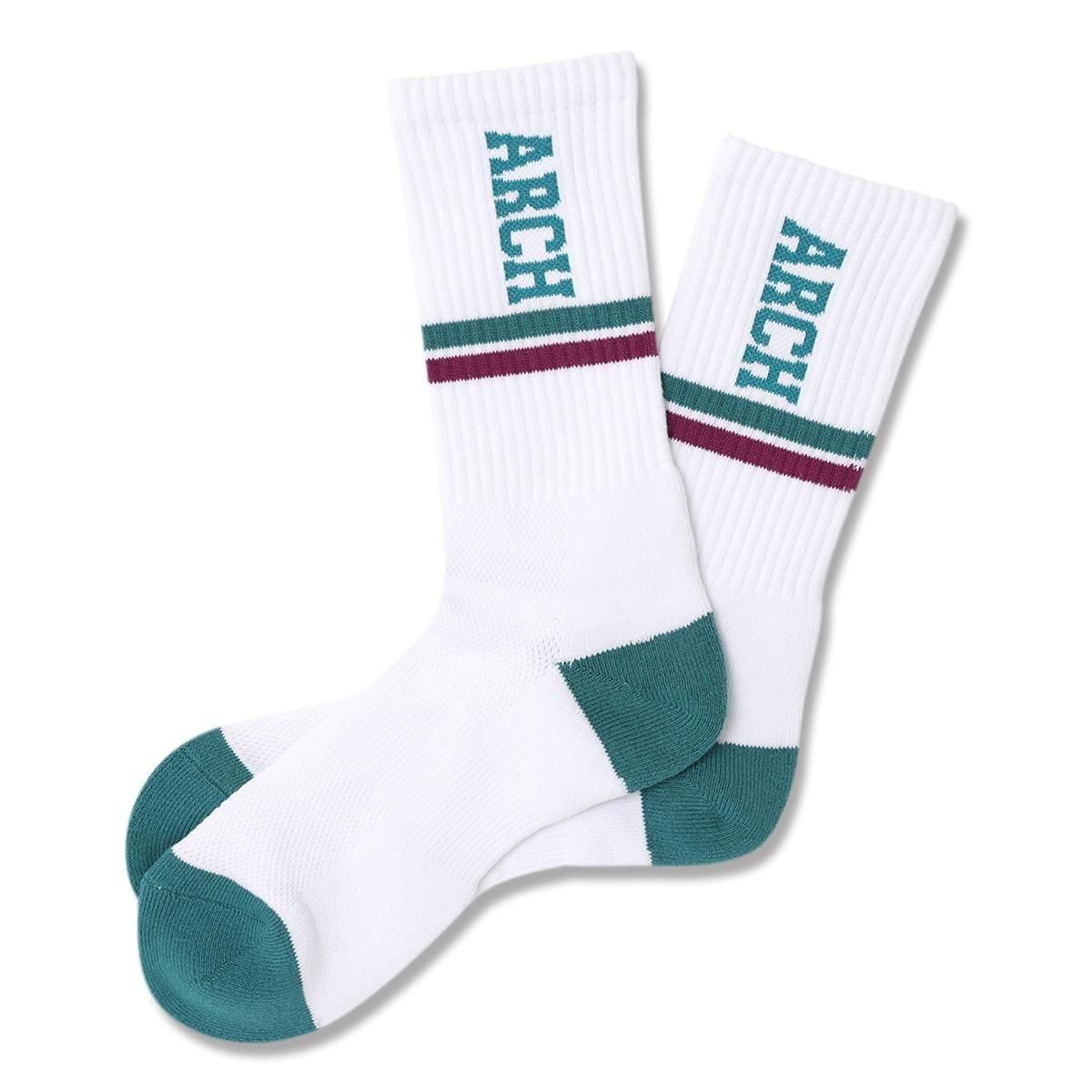 drop line crew mid. socks【white/blue】 - Arch ☆ アーチ