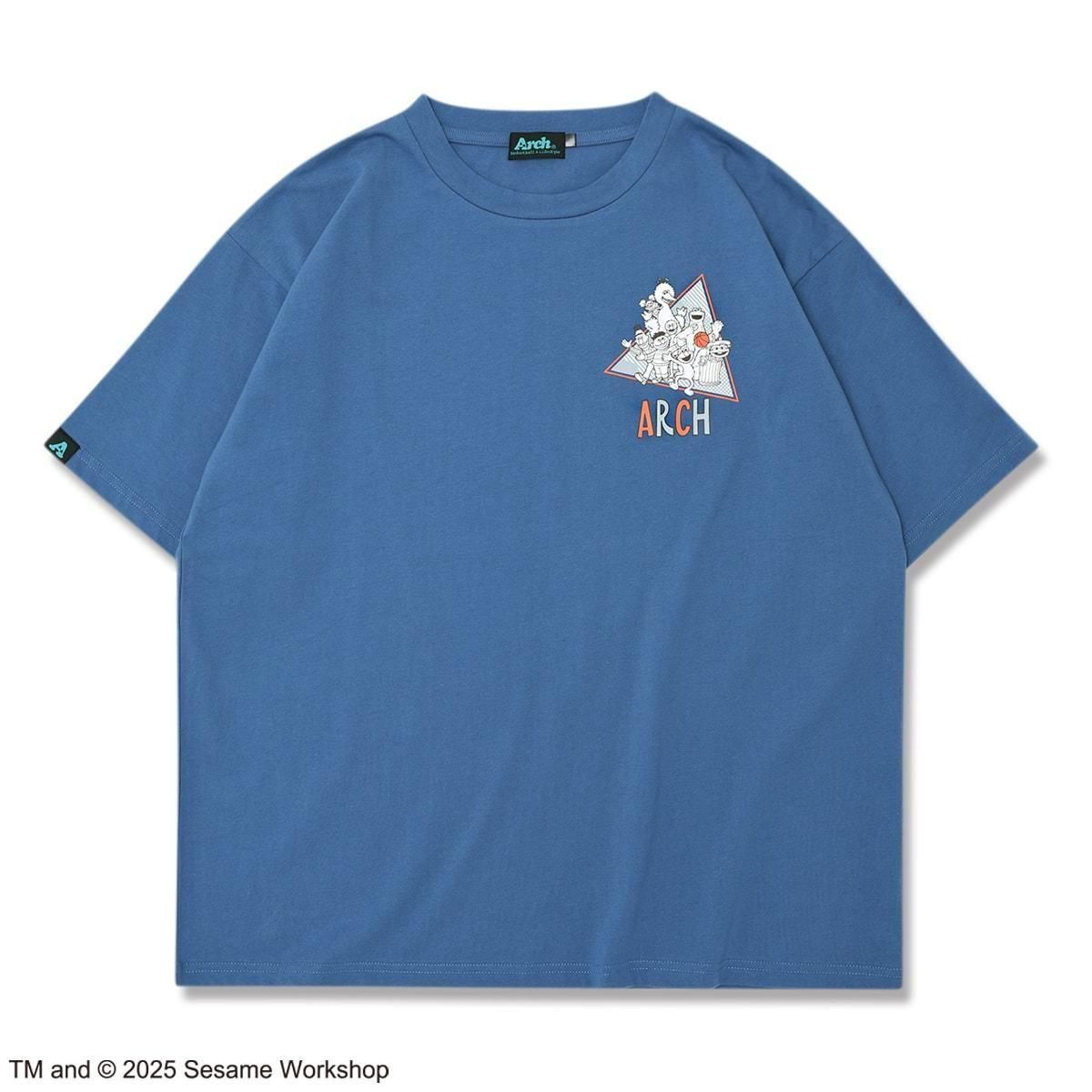 SESAME STREET meets Arch let's hang out tee【slate blue