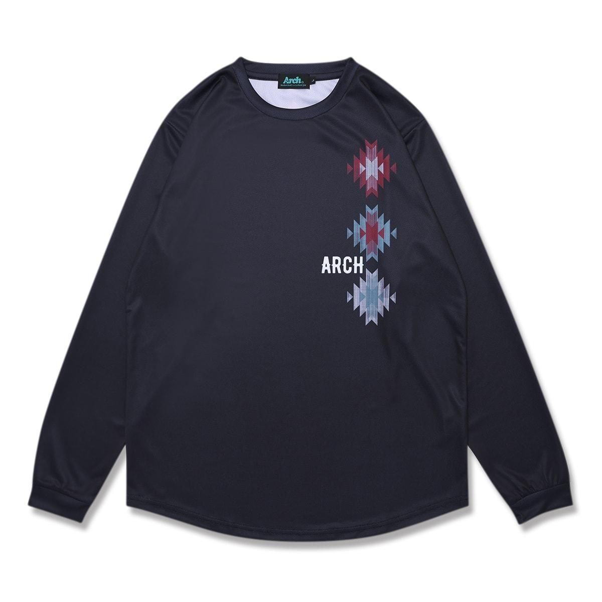 native pattern L/S tee [DRY]【steel blue】 - Arch ☆ アーチ