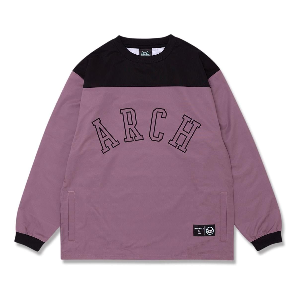 college logo wind crewneck shirt【mauve】 - Arch ☆ アーチ