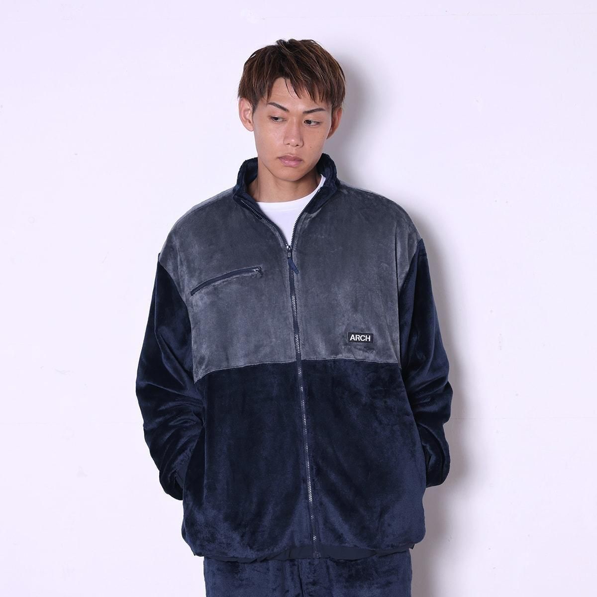 hairy fleece zip jacket【navy】 - Arch ☆ アーチ [バスケットボール