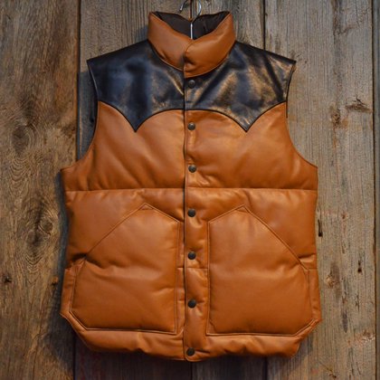 leather down vest