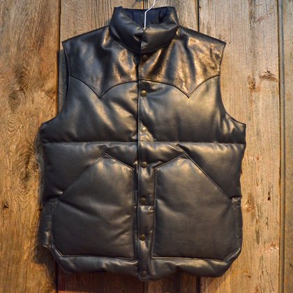 All Leather Down Vest [RCL10037HC] NAVY - MUSHMANS ONLINE SHOP ...