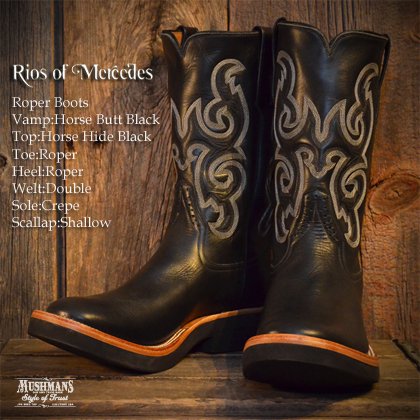 Rios of Mercedes Roper Boots 【Horsebutt Black×Horsebutt Black ...