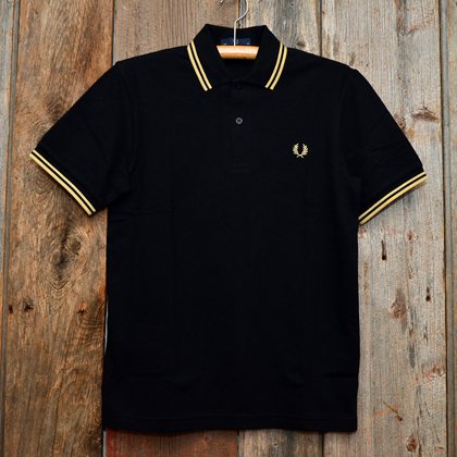 The Original Twin Tipped Fred Perry Shirt[M12N]BLACK/CHAMP/CHAMP - MUSHMANS  ONLINE SHOP | アメカジ通販 マッシュマンズ オンラインショップ